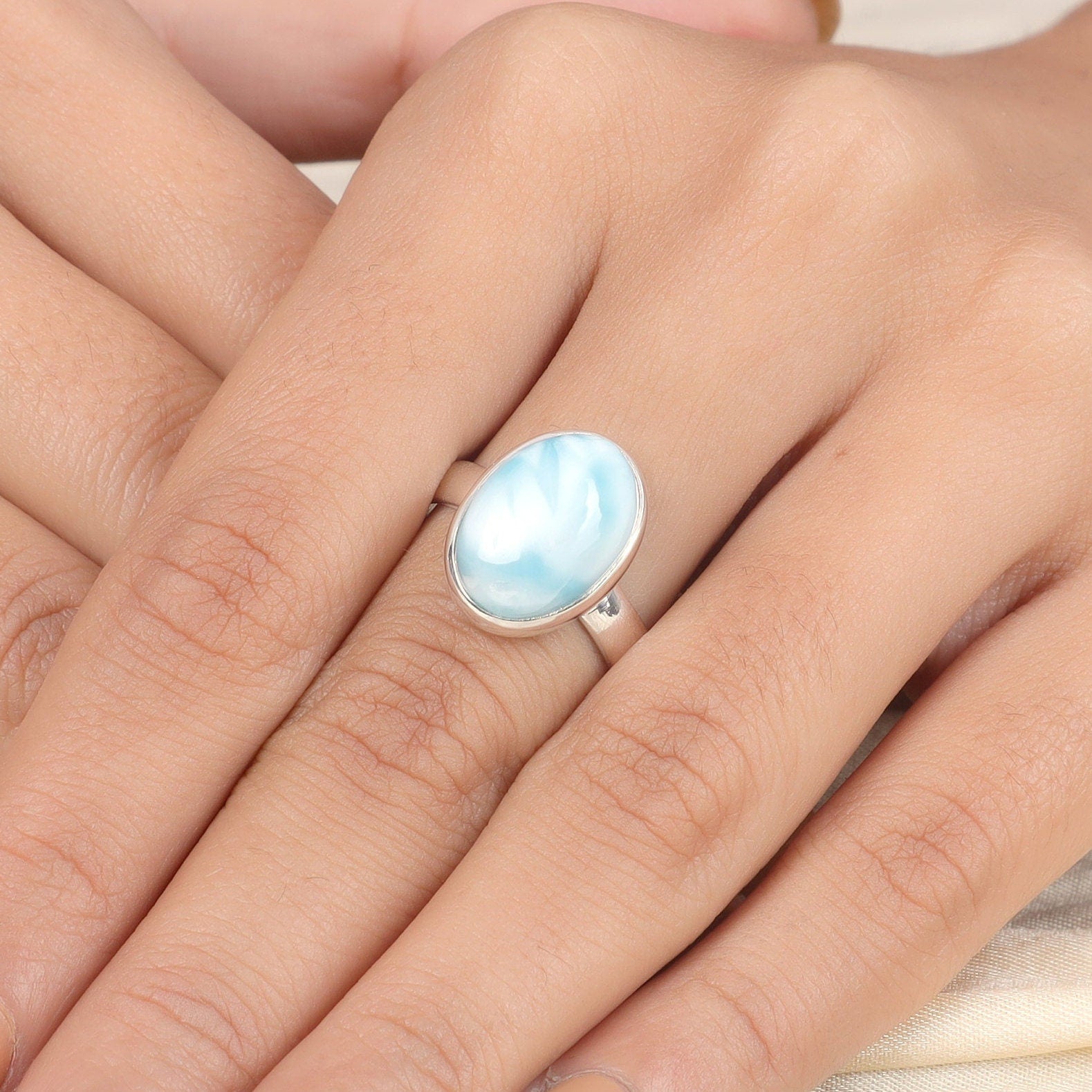 Dominican Larimar Sterling Silver Ring