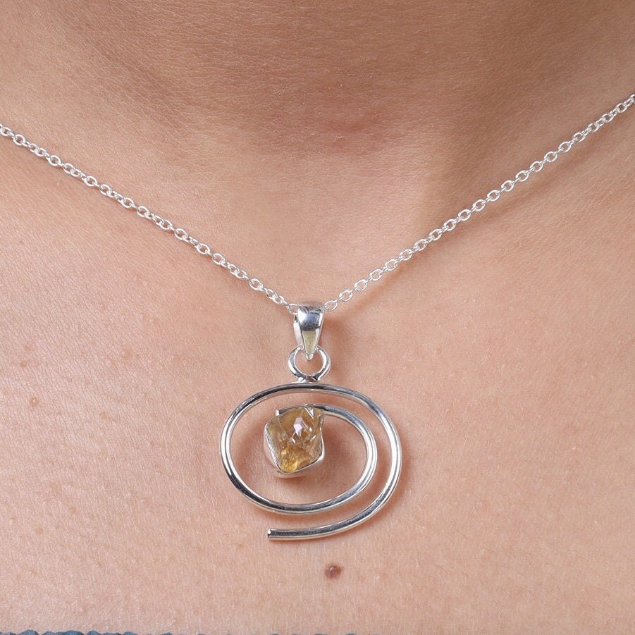 Citrine Sterling Silver Pendant