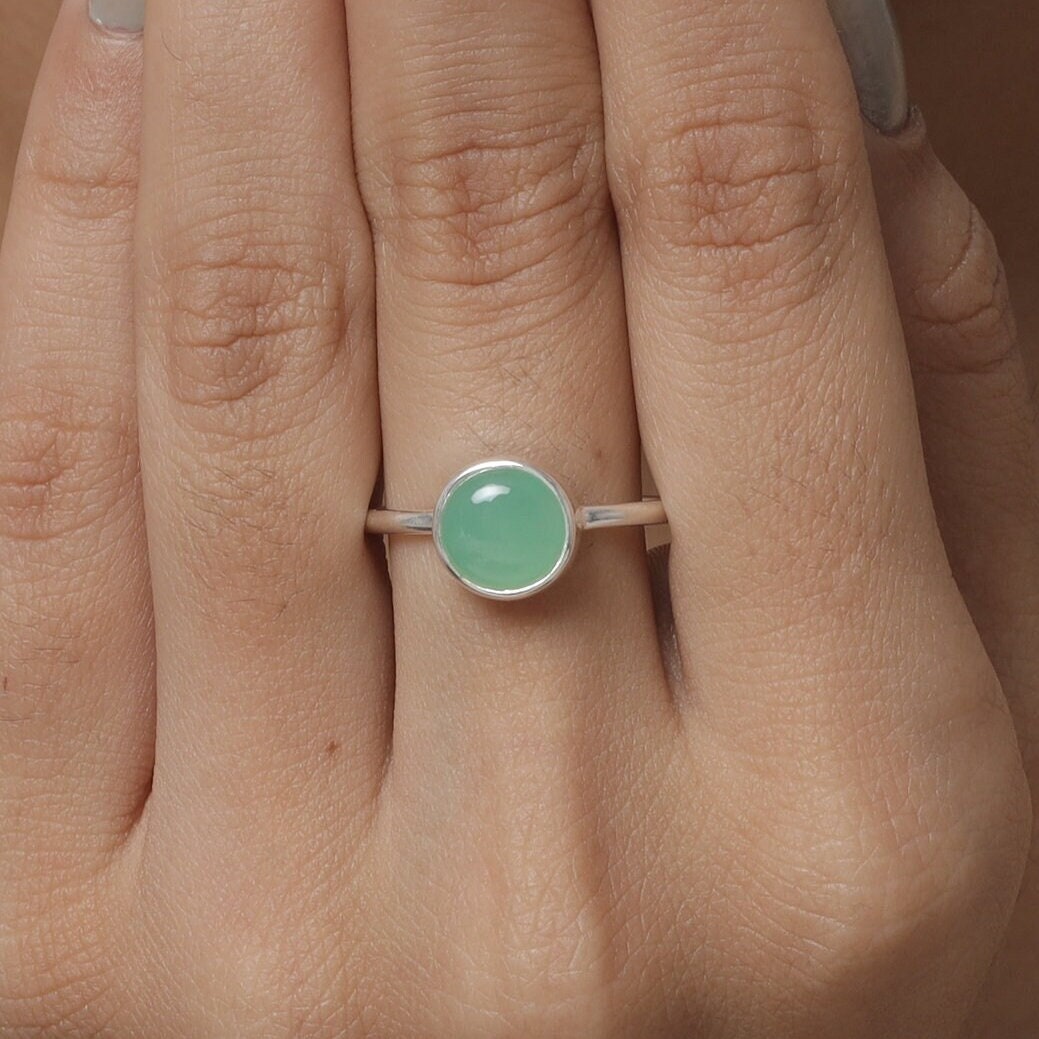 Chrysoprase 925 Sterling Silver Ring