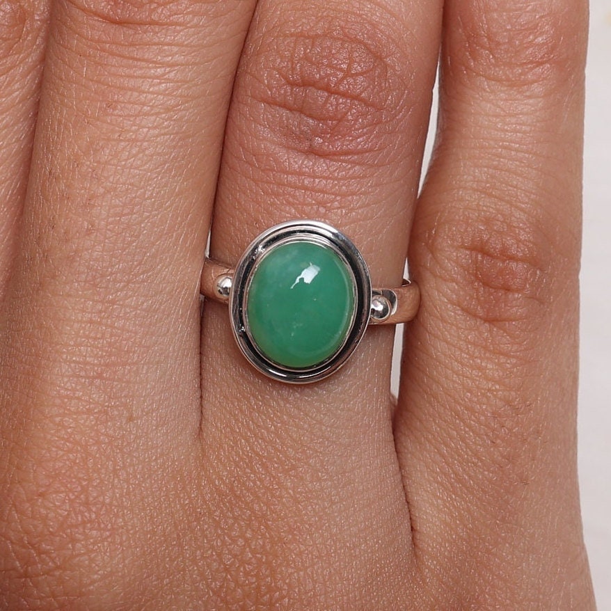 Chrysoprase Sterling Silver Ring