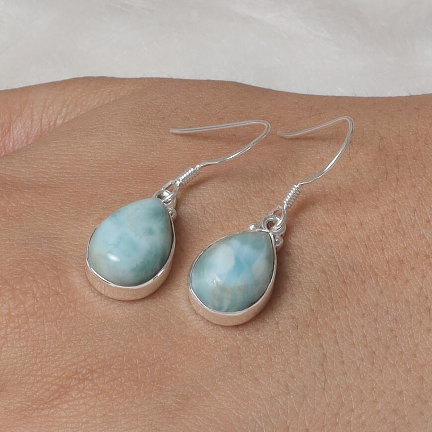 Dominican Larimar Sterling Silver Earrings