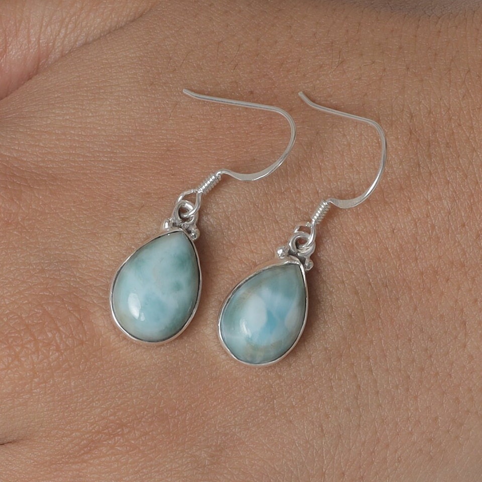 Dominican Larimar Sterling Silver Earrings