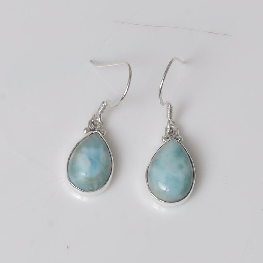 Dominican Larimar Sterling Silver Earrings