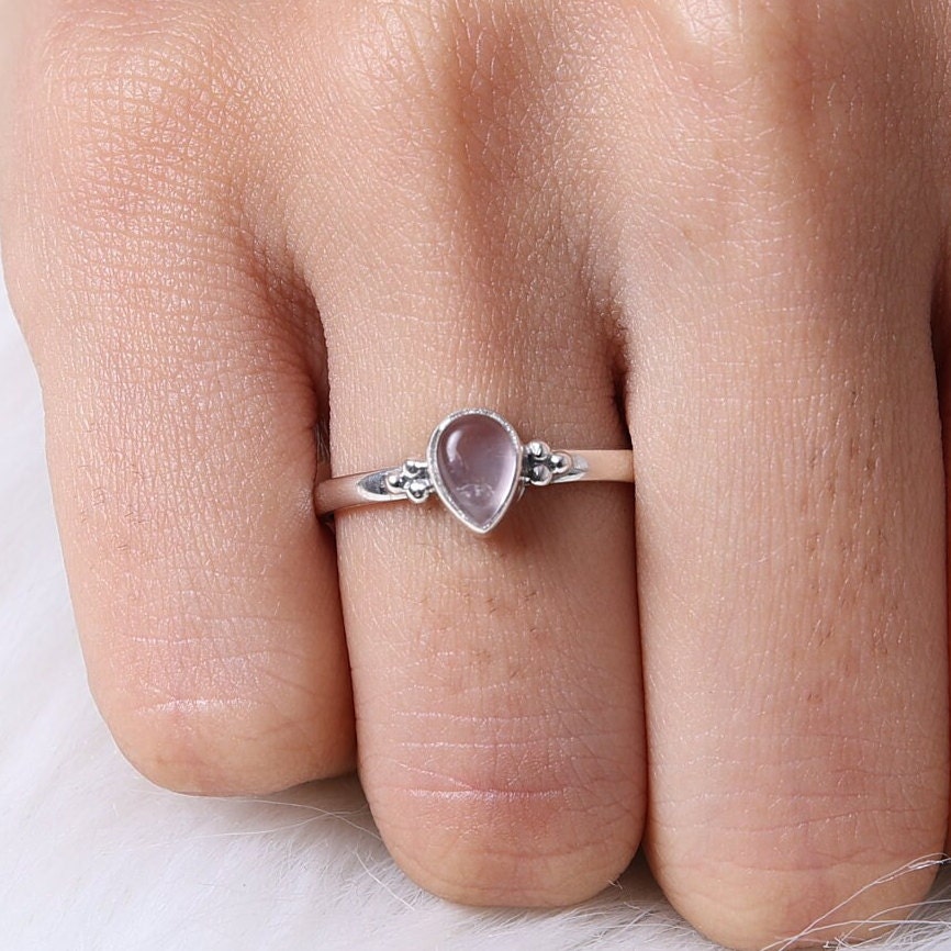 Rose Quartz Sterling Silver Ring