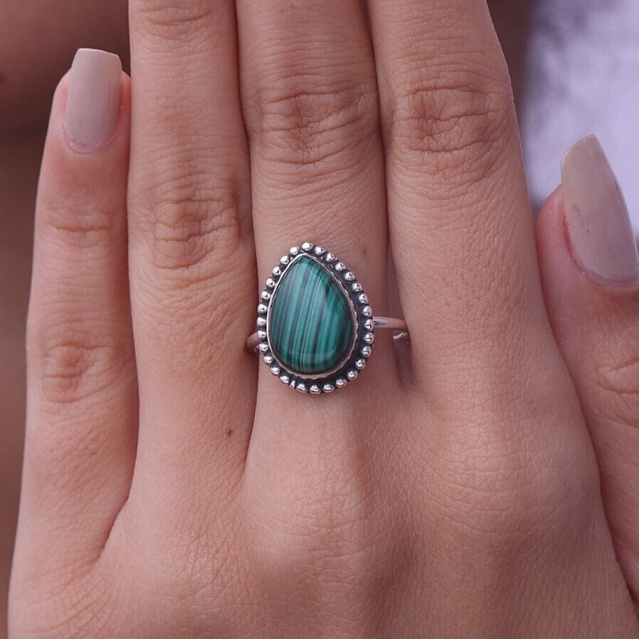 Malachite Sterling Silver Ring