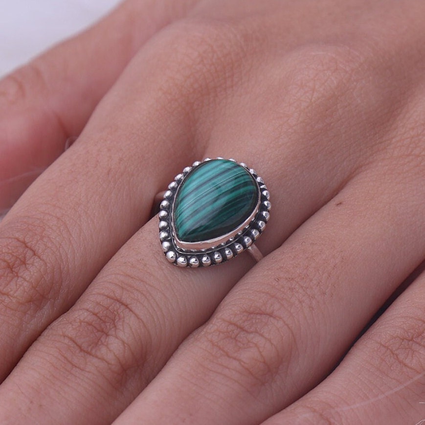 Malachite Sterling Silver Ring