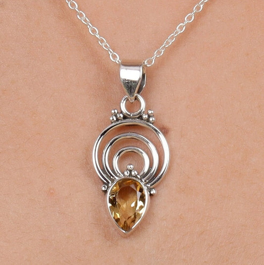 Citrine Sterling Silver Pendant