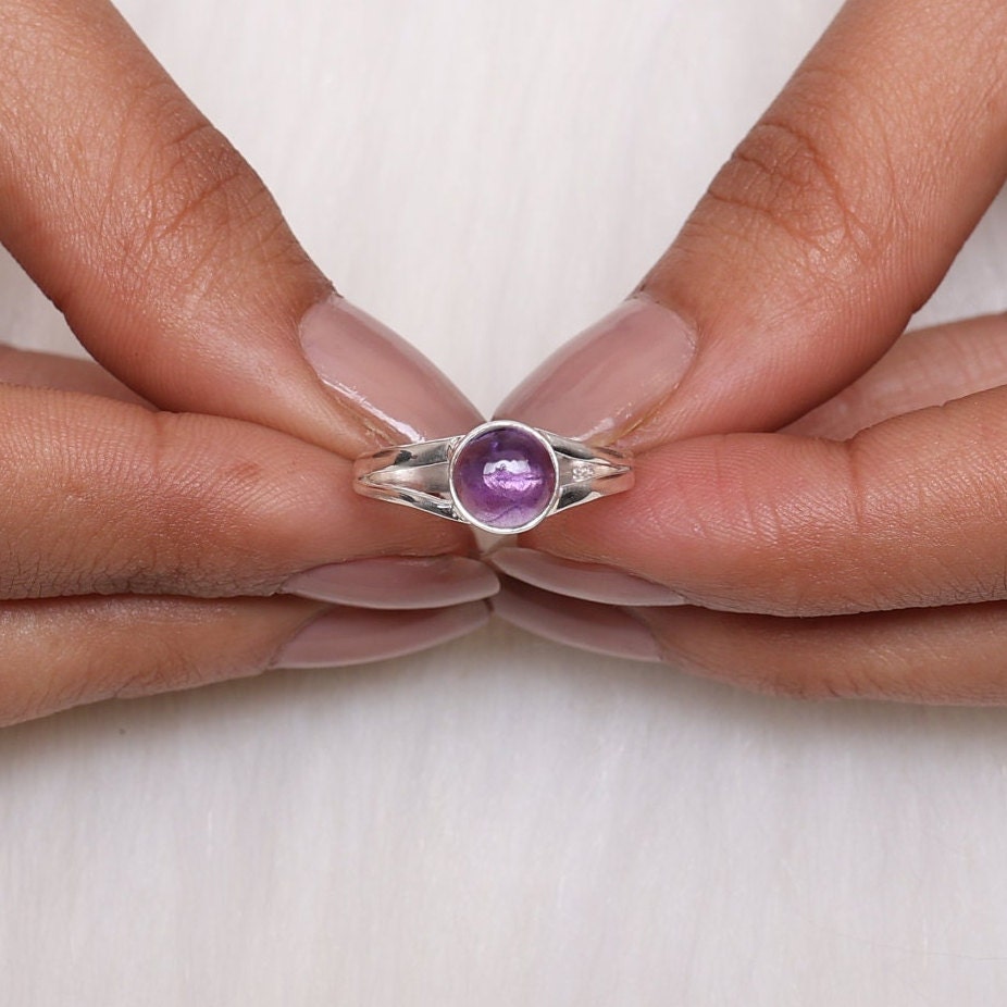 Amethyst 925 Solid Sterling Silver Ring