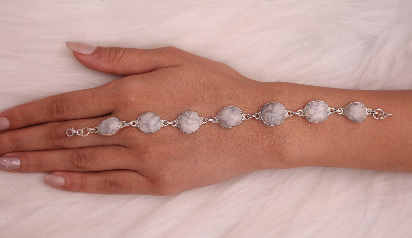 Howlite Sterling Silver Bracelet