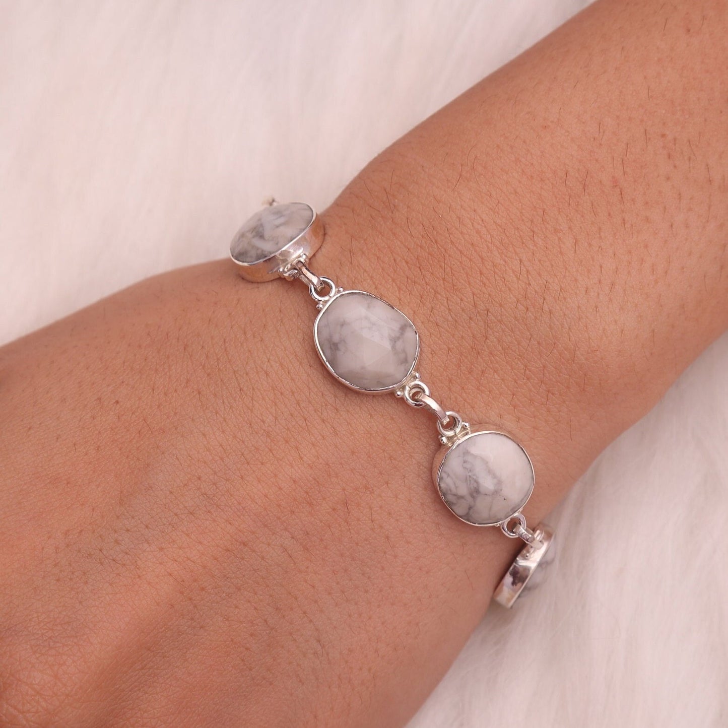 Howlite Sterling Silver Bracelet