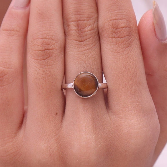 Tiger Eye Sterling Silver Ring`