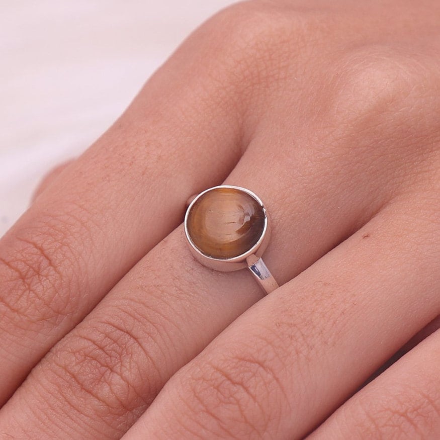 Tiger Eye Sterling Silver Ring`