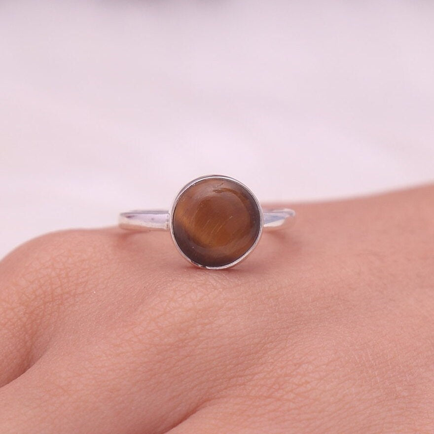 Tiger Eye Sterling Silver Ring`