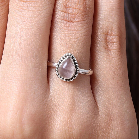 Rose Quartz Sterling Silver Ring