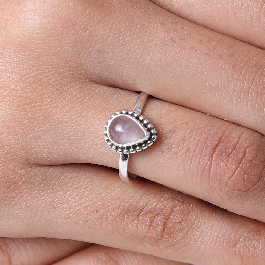 Rose Quartz Sterling Silver Ring