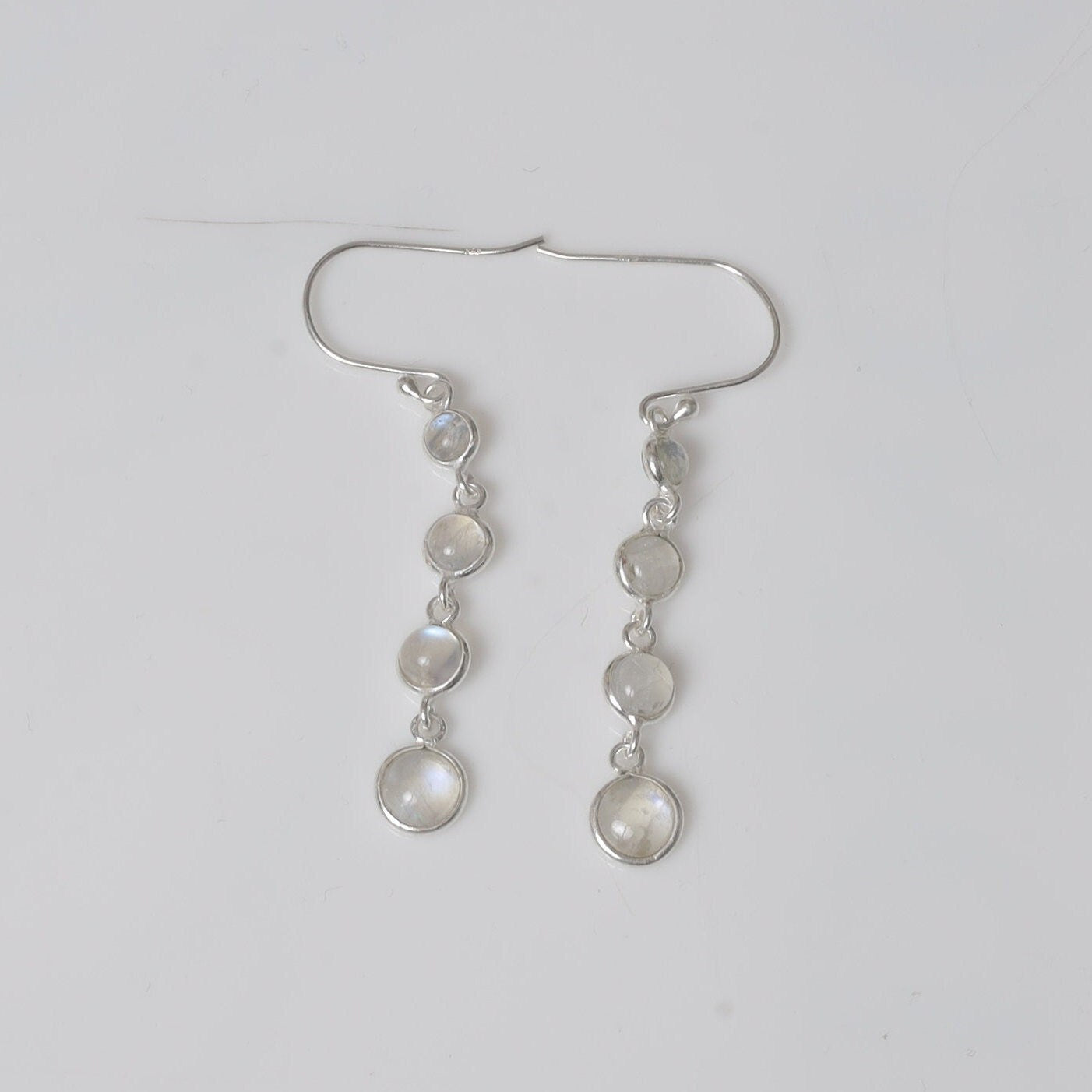 Rainbow Moonstone Sterling Silver Earrings