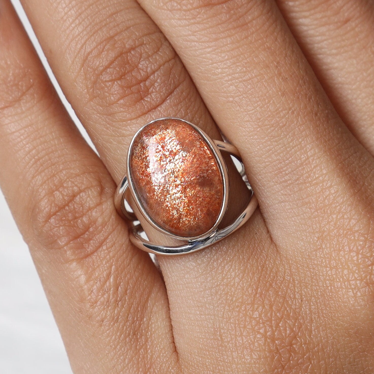 Sunstone Sterling Silver Ring