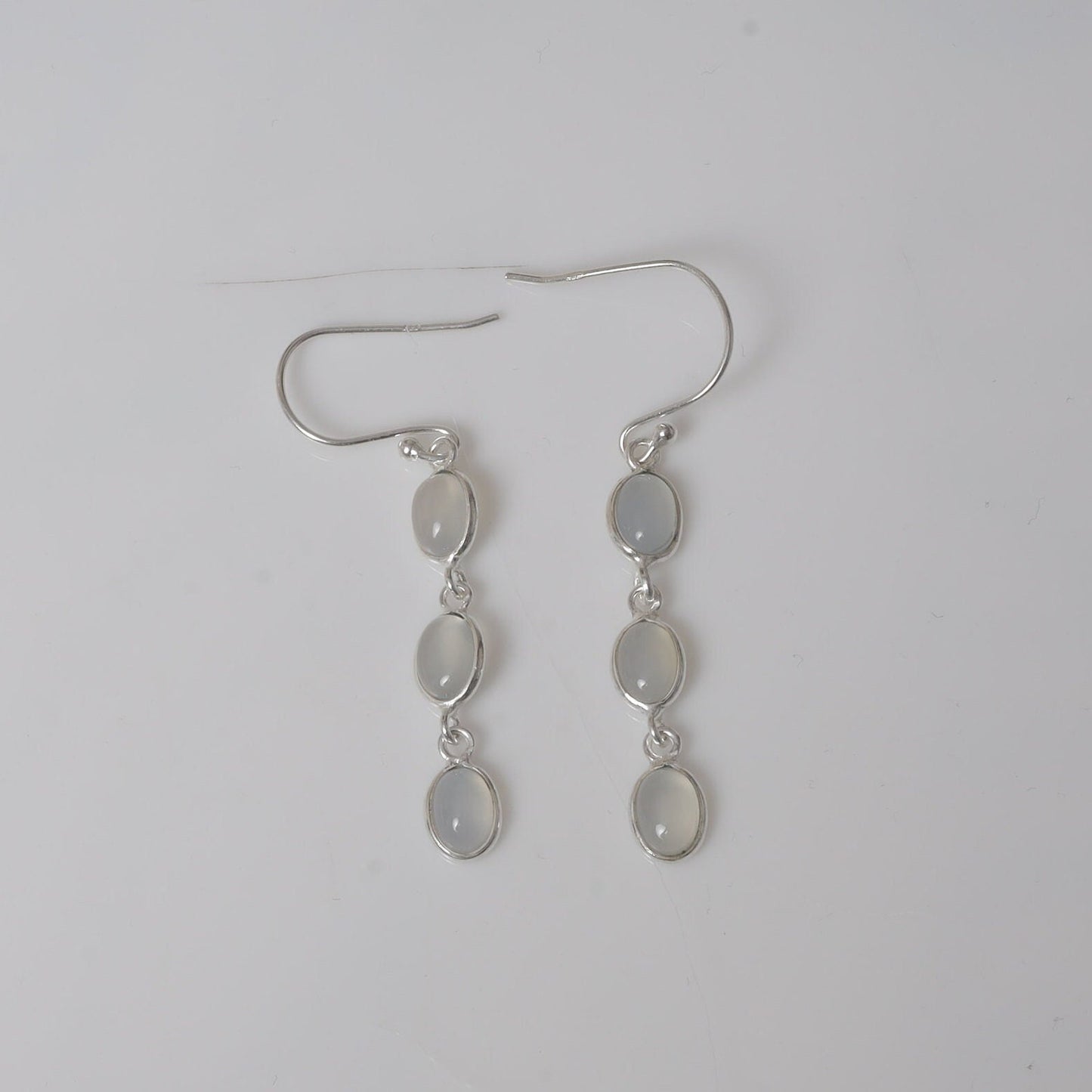 Aqua Chalcedony Sterling Silver Earrings