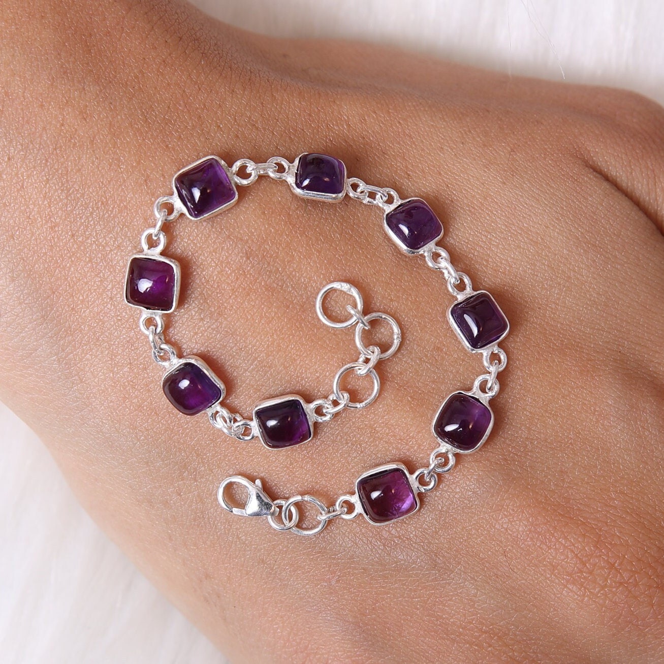 Amethyst Sterling Silver Bracelet