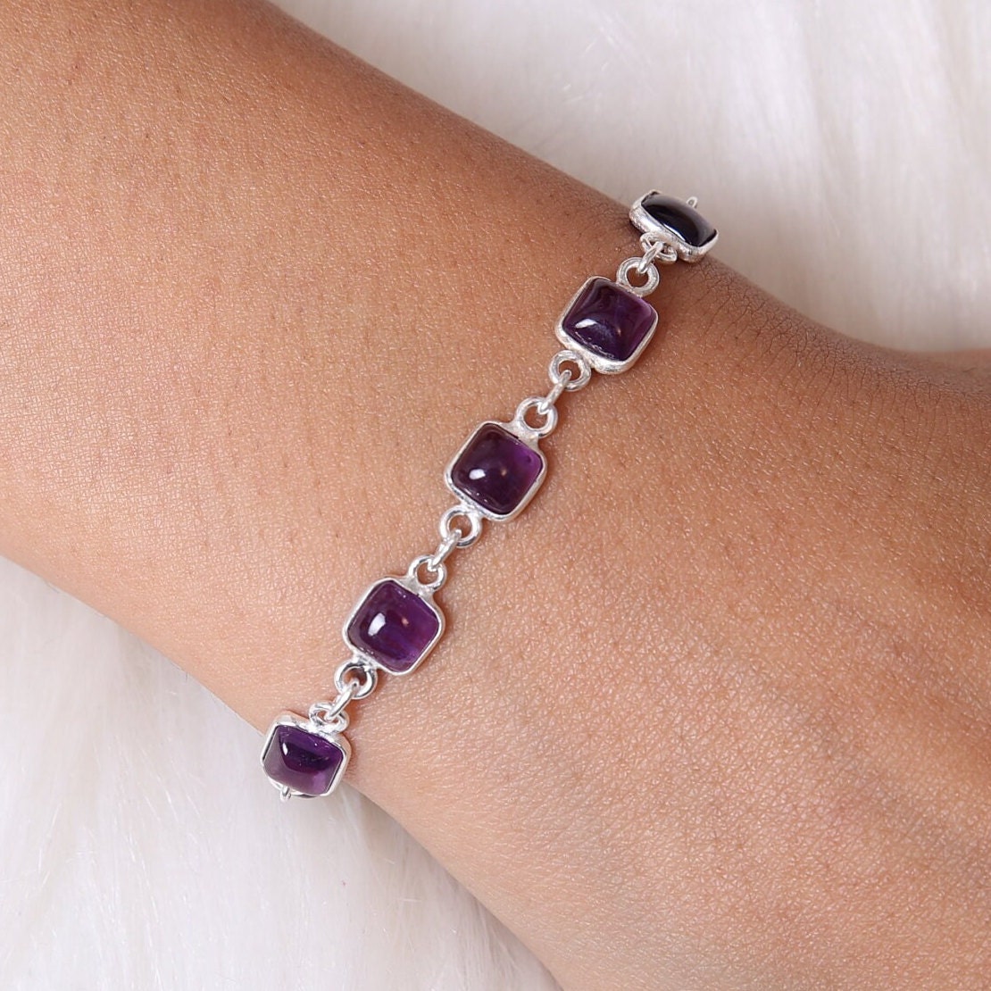 Amethyst Sterling Silver Bracelet