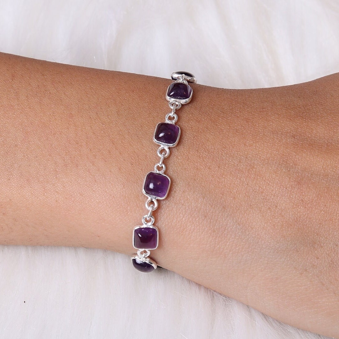 Amethyst Sterling Silver Bracelet