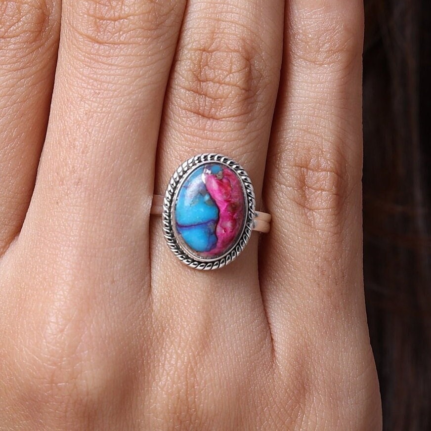 Oyster Turquoise Sterling Silver Ring