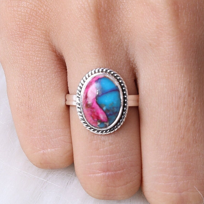 Oyster Turquoise Sterling Silver Ring