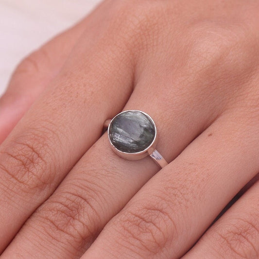 Seraphinite Sterling Silver Ring