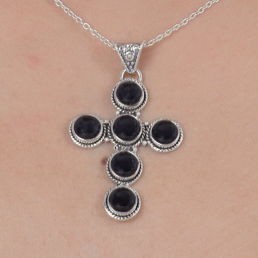 Black Onyx Sterling Silver Pendant