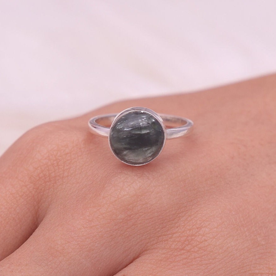 Seraphinite Sterling Silver Ring