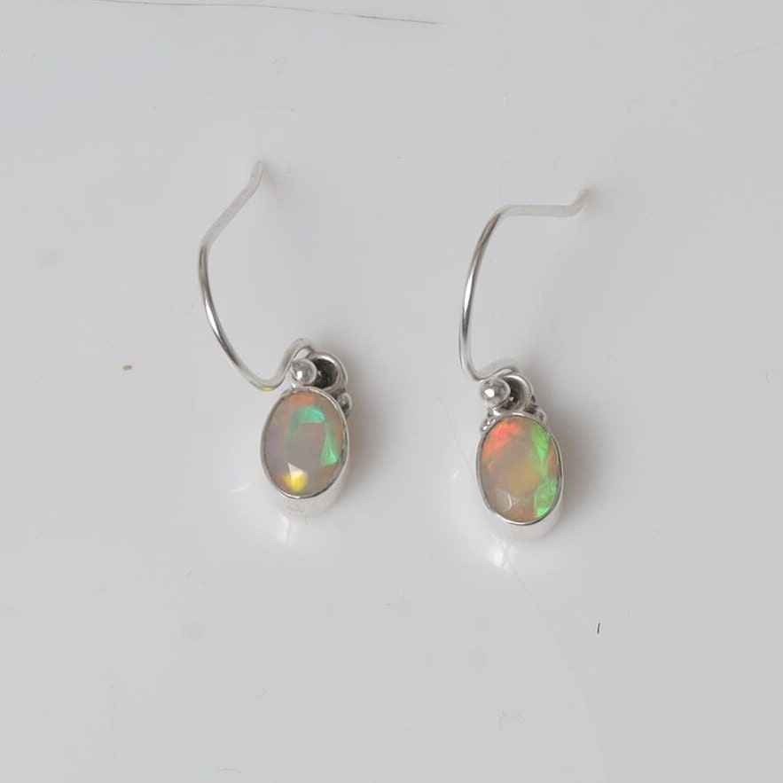 Ethiopian Opal Sterling Silver Earrings