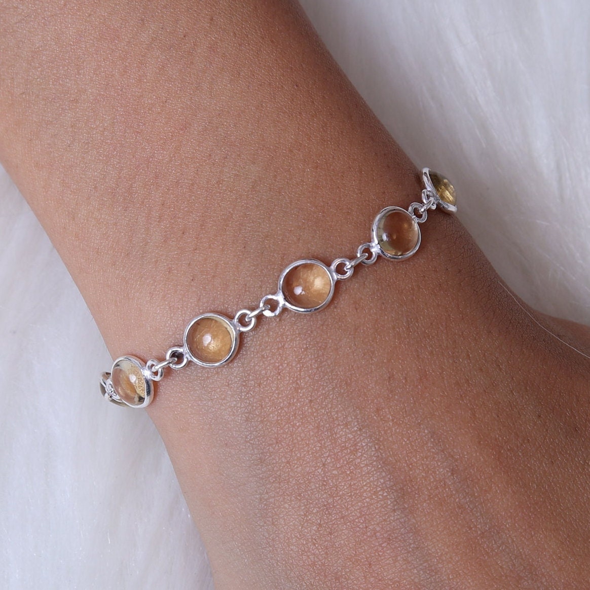 Citrine Sterling Silver Bracelet