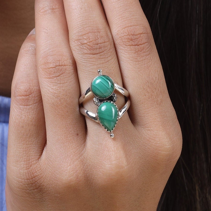 Malachite Sterling Silver Ring