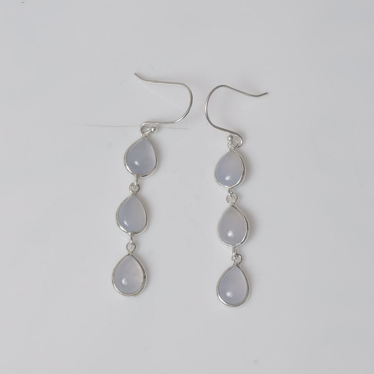 Aqua Chalcedony Sterling Silver Earrings