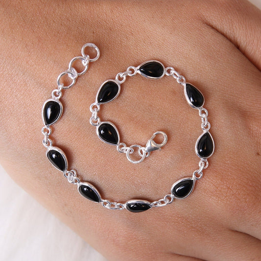 Black Onyx Sterling Silver Bracelet