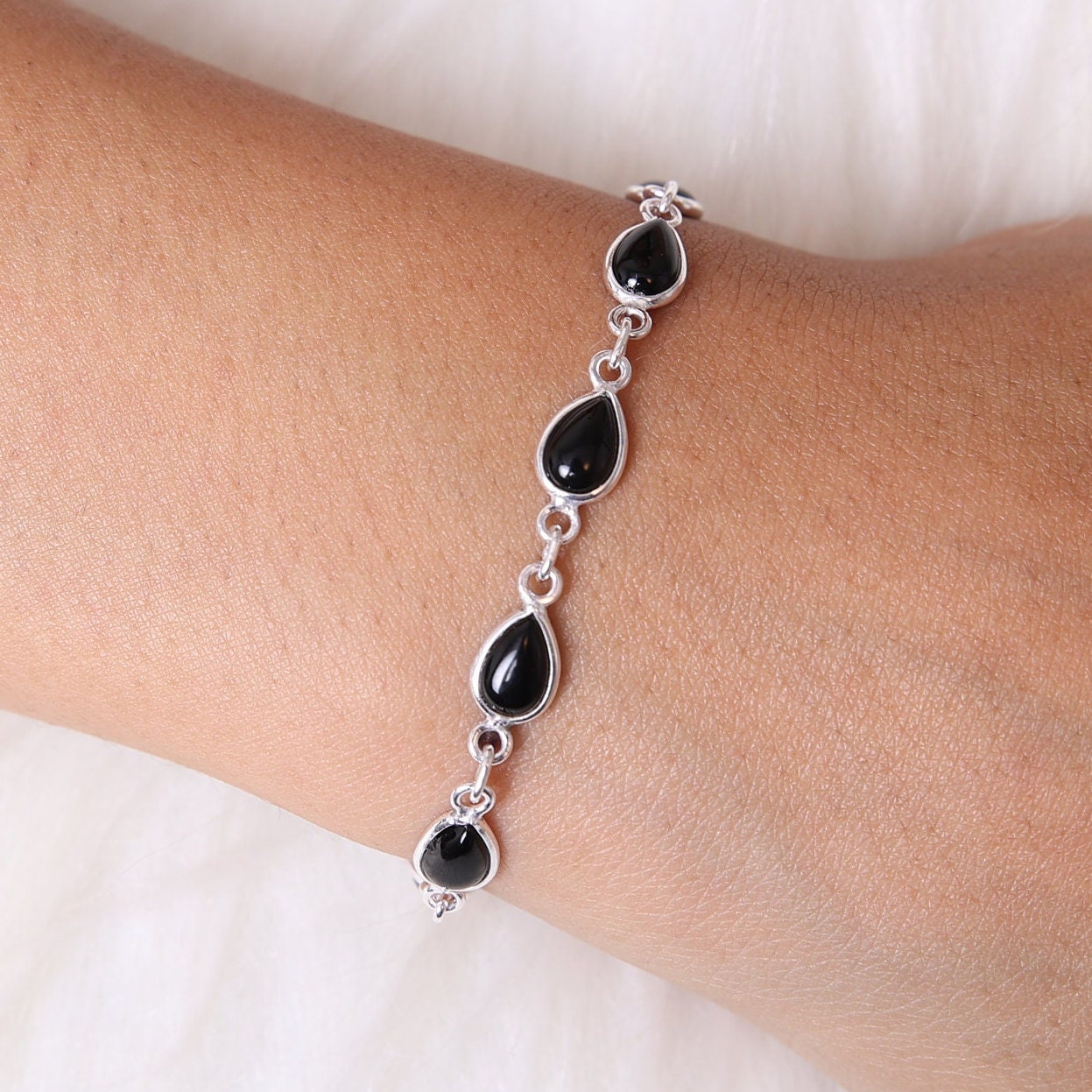 Black Onyx Sterling Silver Bracelet