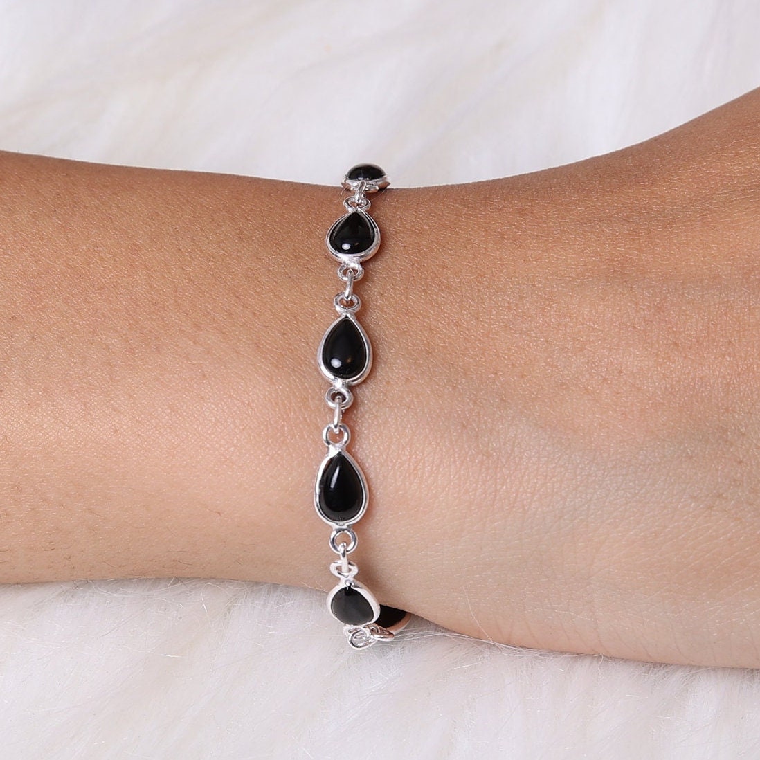 Black Onyx Sterling Silver Bracelet