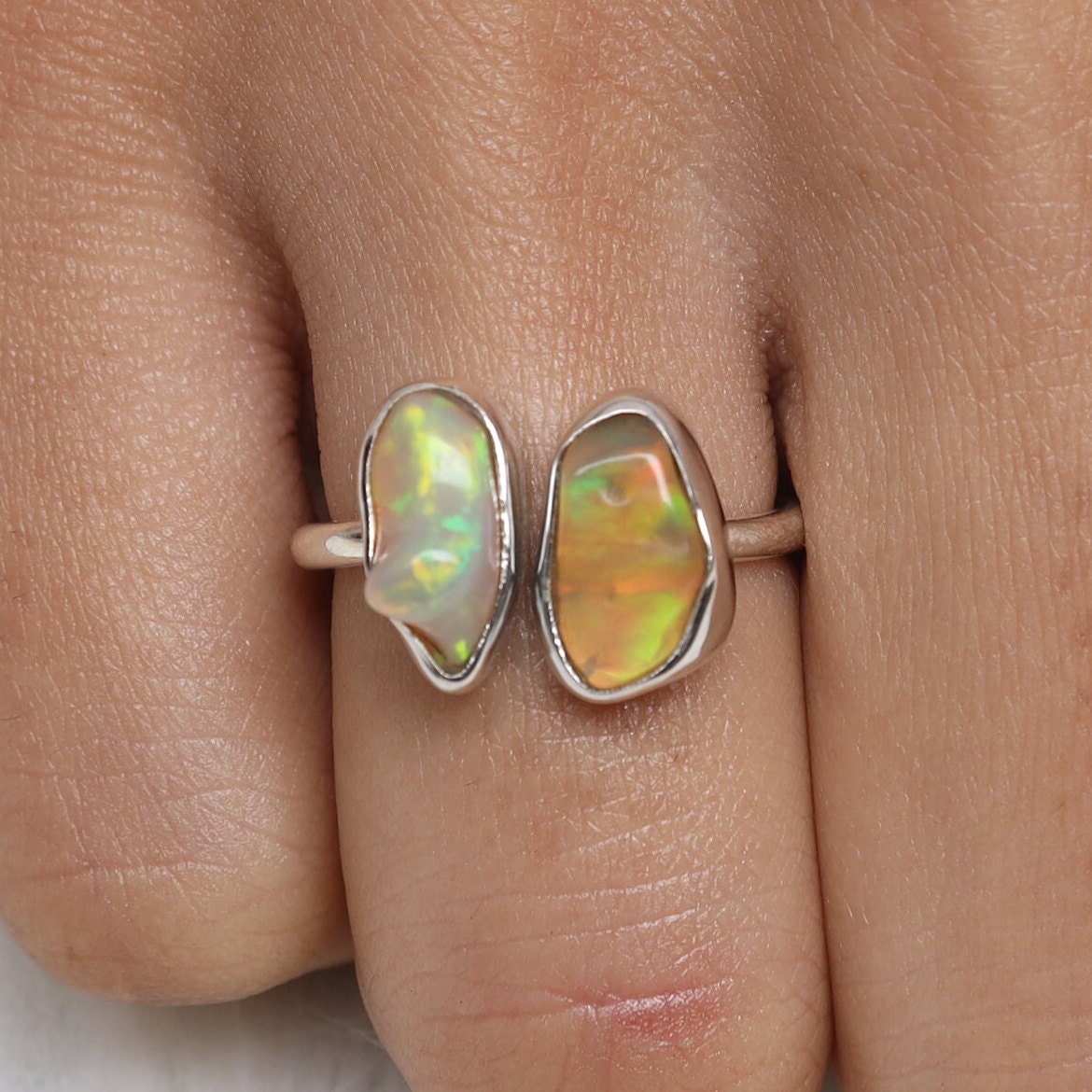 Ethiopian Opal Sterling Silver Ring