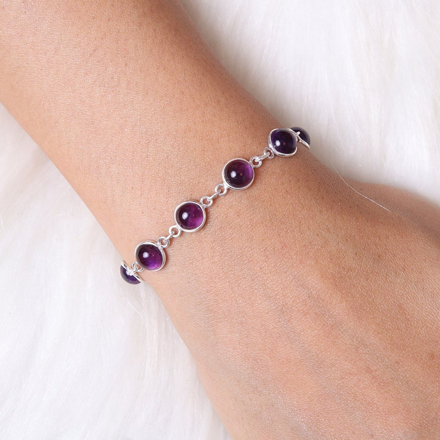 Amethyst Sterling Silver Bracelet