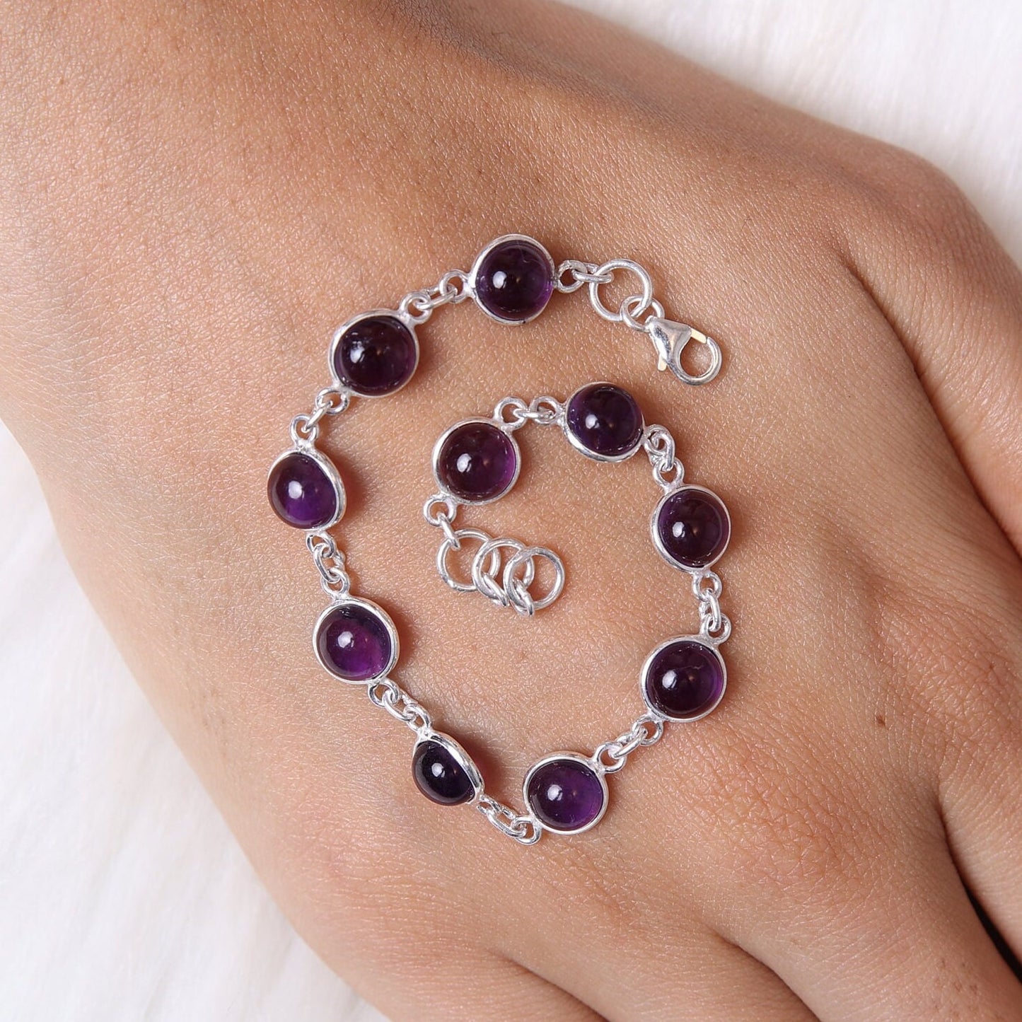 Amethyst Sterling Silver Bracelet