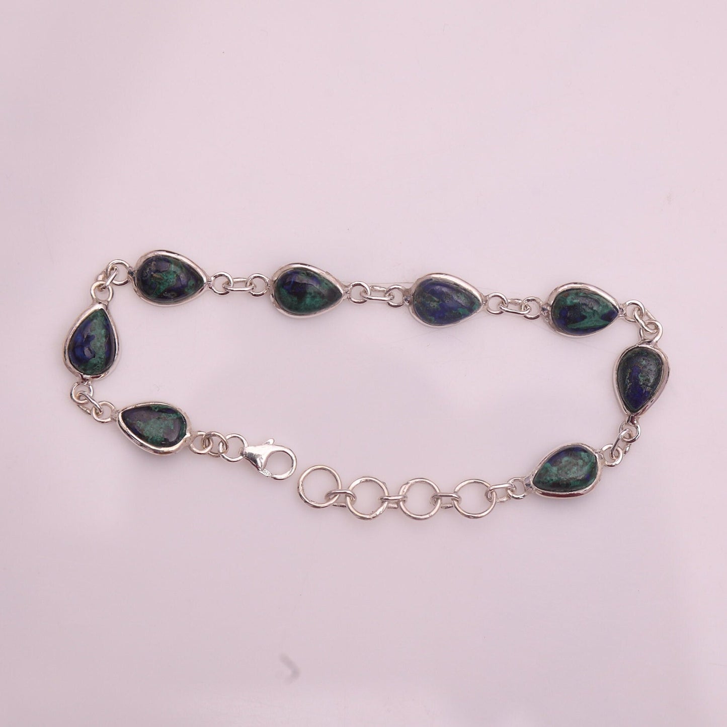 Azurite Malachite Sterling Silver Bracelet