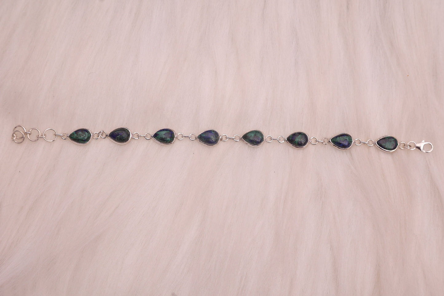 Azurite Malachite Sterling Silver Bracelet