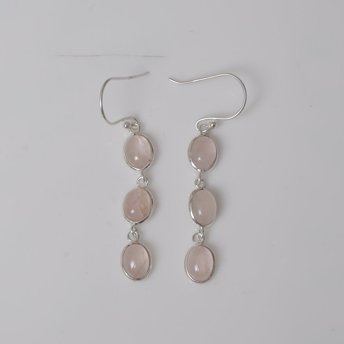 Rose Quartz Sterling Silver Earrings