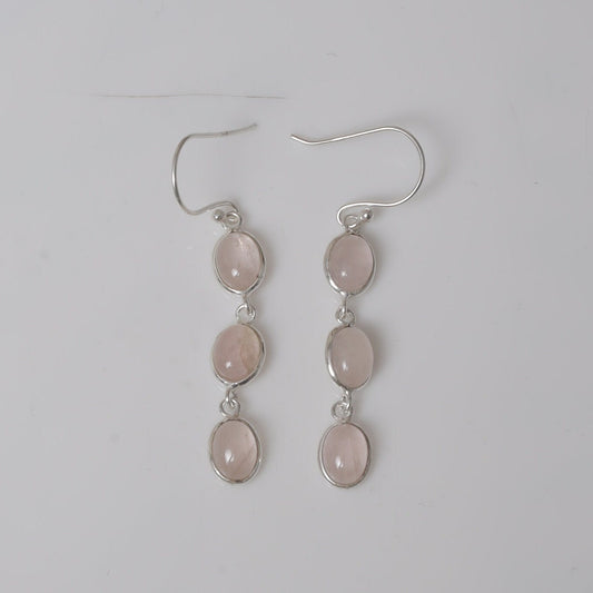 Rose Quartz Sterling Silver Earrings