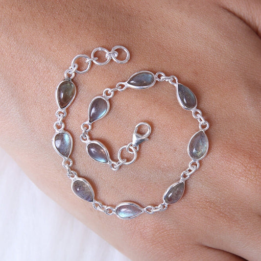 Labradorite Sterling Silver Bracelet