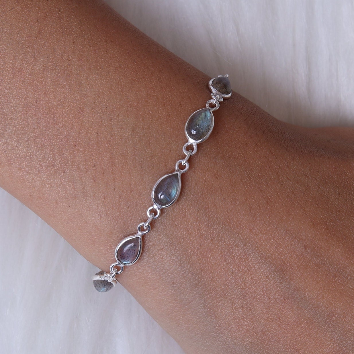 Labradorite Sterling Silver Bracelet