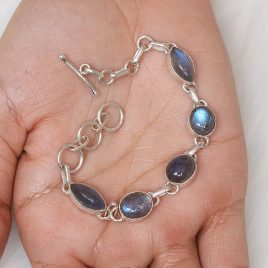 Labradorite Sterling Silver Bracelet