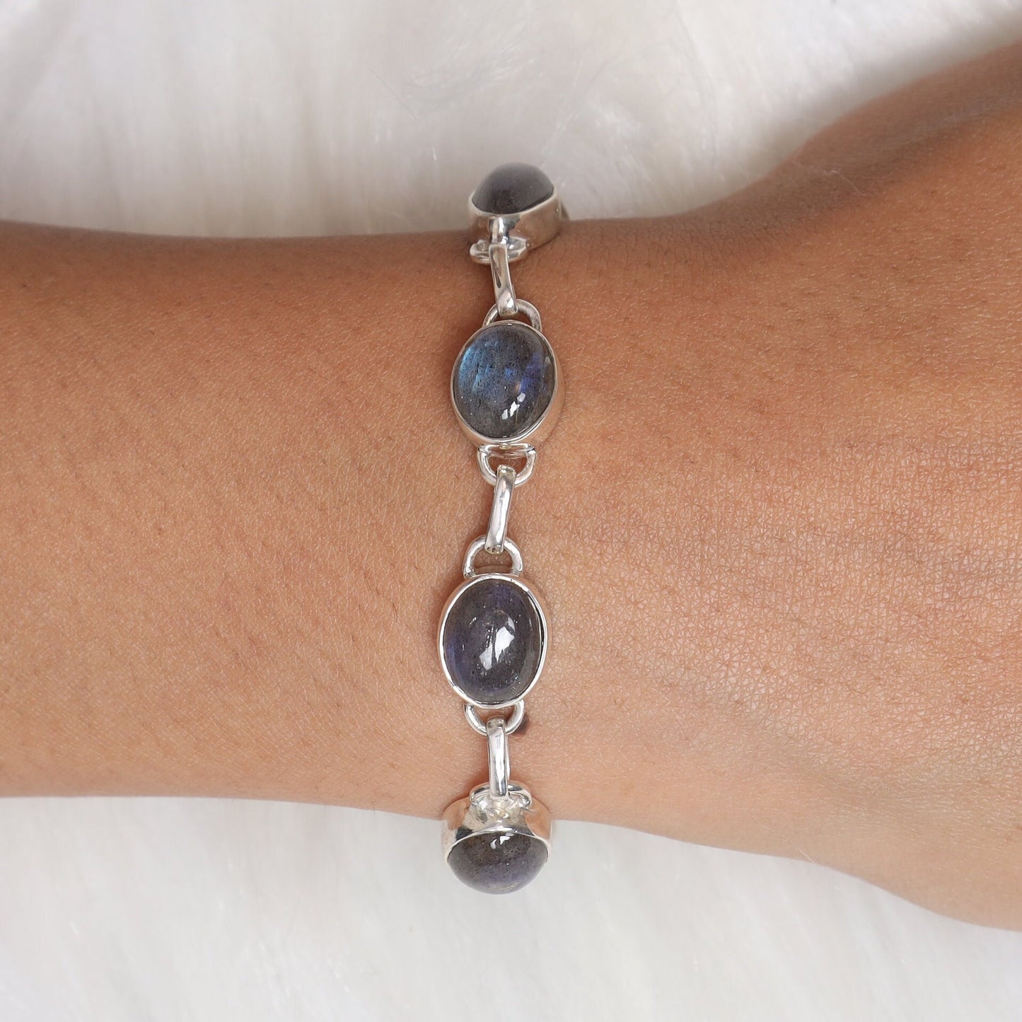 Labradorite Sterling Silver Bracelet