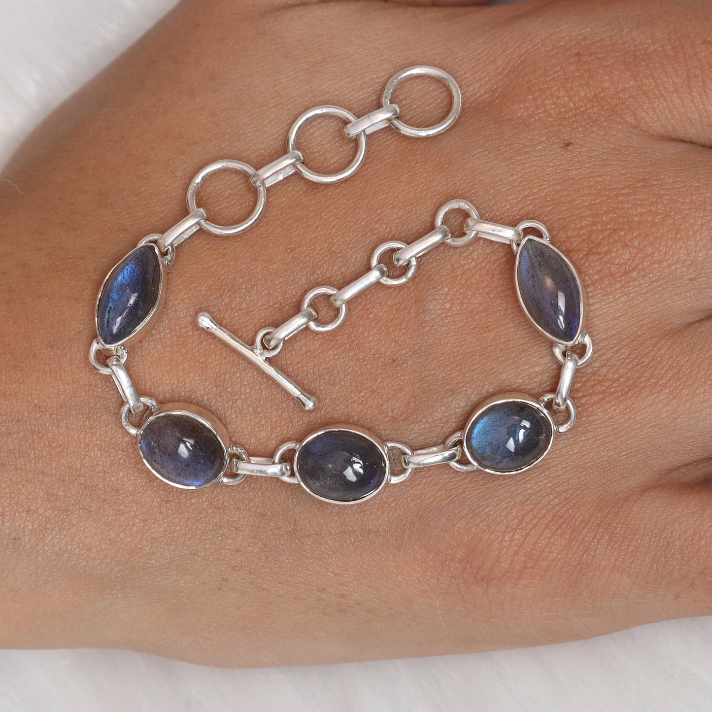 Labradorite Sterling Silver Bracelet