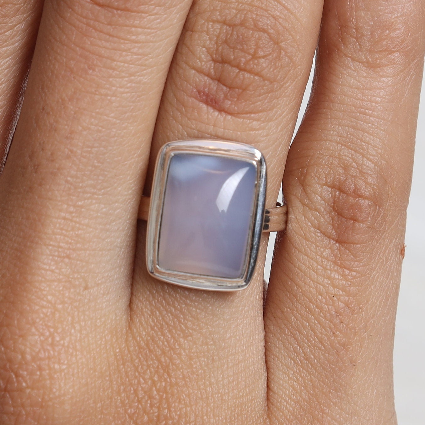 Chalcedony Ring 925 Sterling Silver Ring